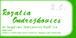 rozalia ondrejkovics business card